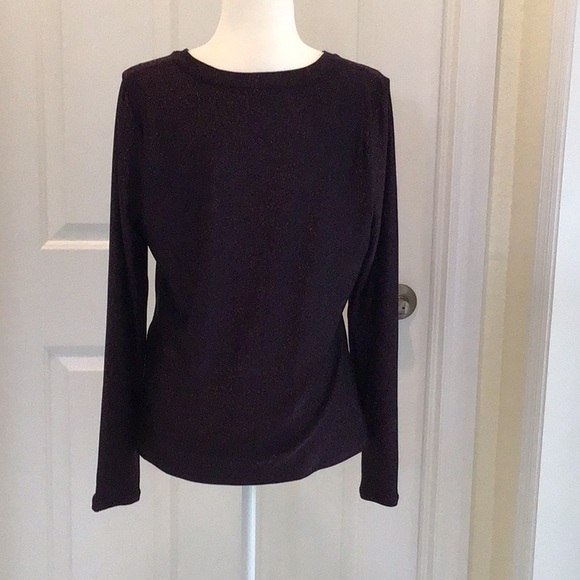 WHBM purple sparkle v neck long sleeve top - Picture 3 of 5